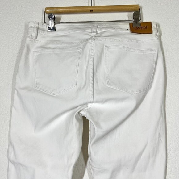 Ralph Lauren White Cropped Jeans Straight 10 - Picture 6 of 14